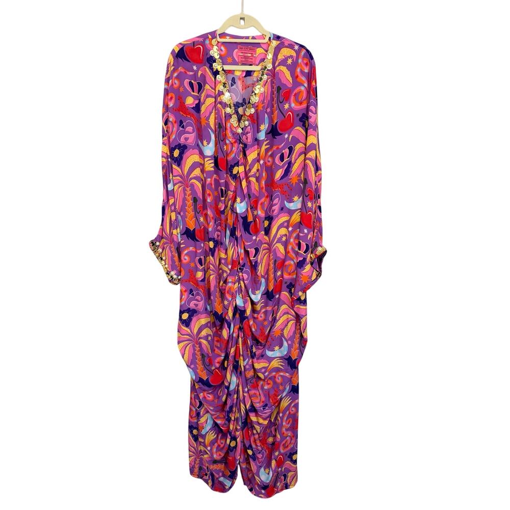 Papa Don't Preach Layla Kaftan Maxi Dress Purple Maximalist Resortwear Eclectic